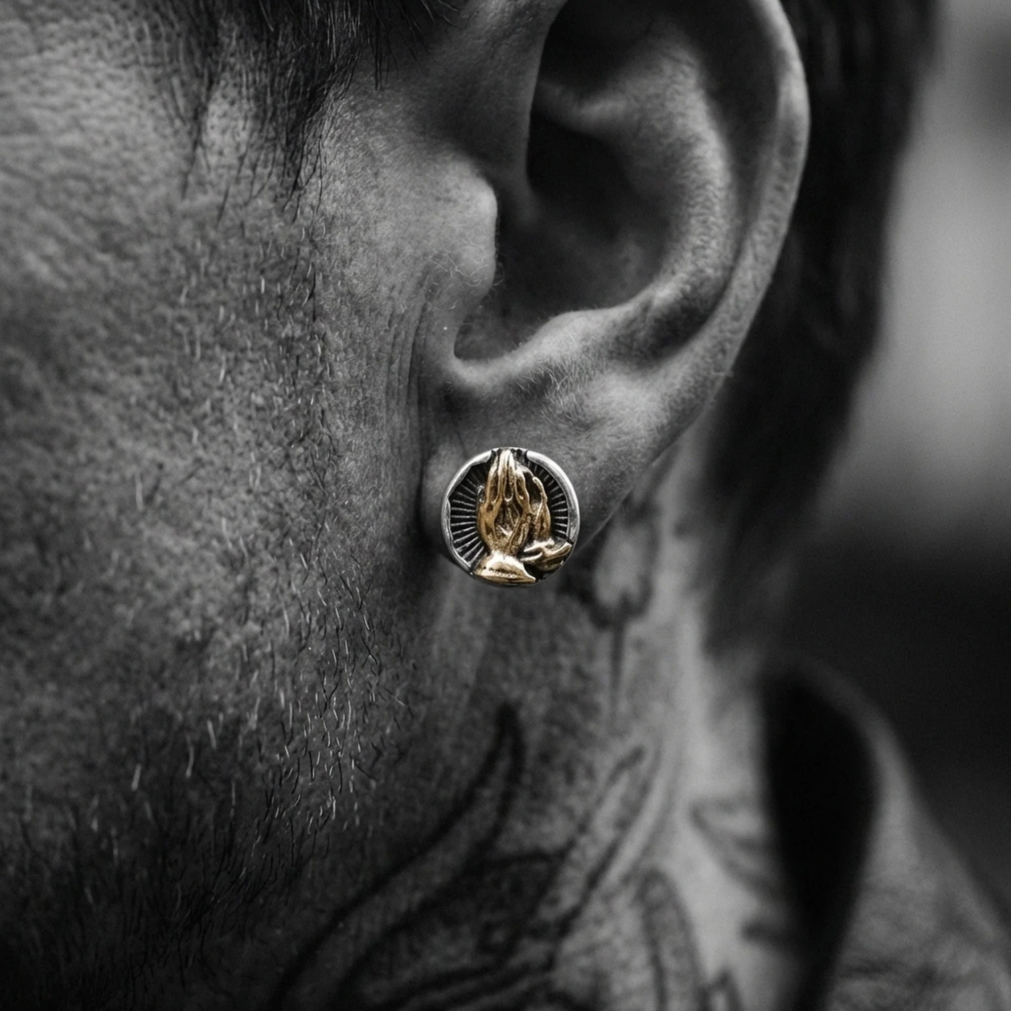 AMEN STUDS. - 925 STERLING SILVER - Image 2