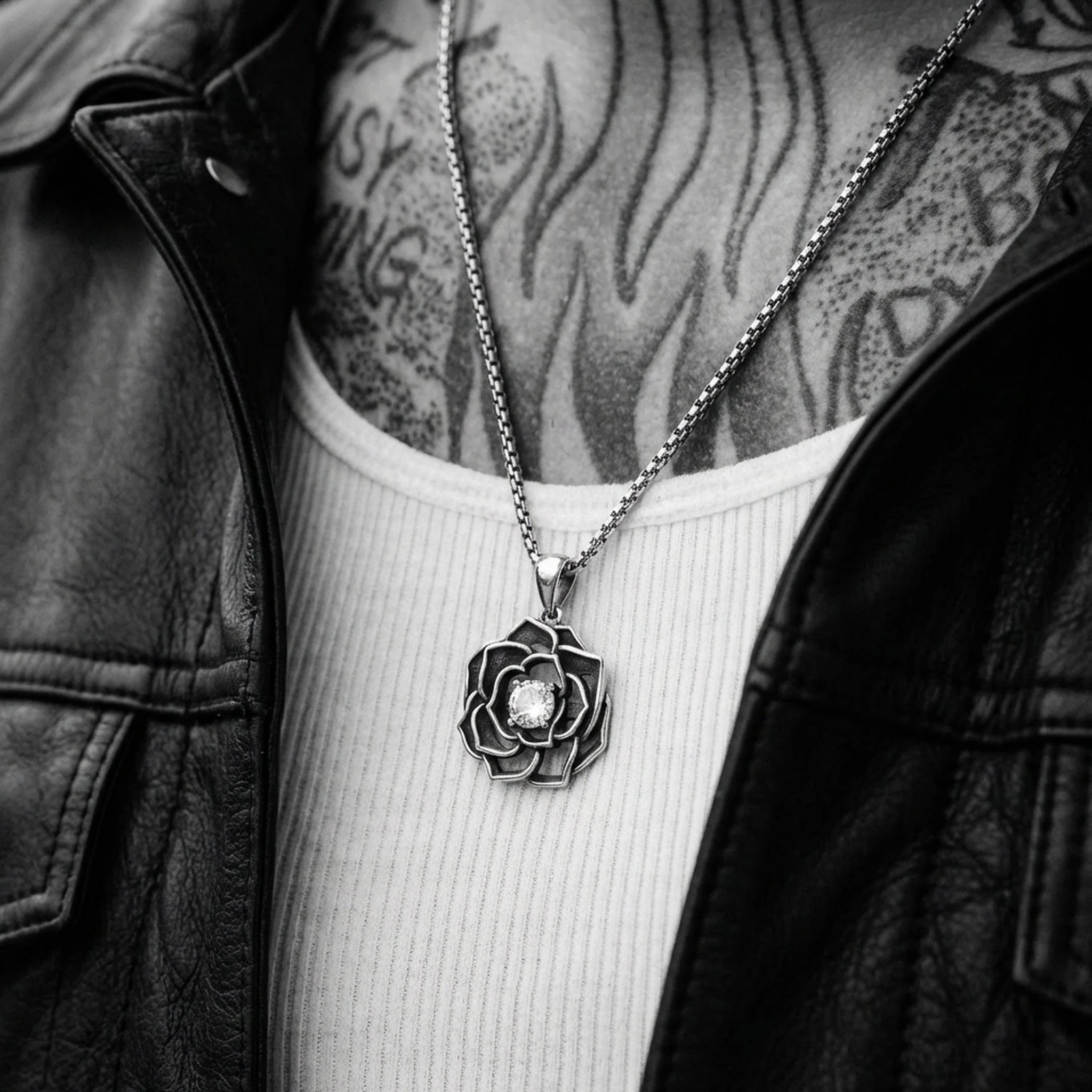 FROSTED ROSE. - 925 STERLING SILVER - Image 2